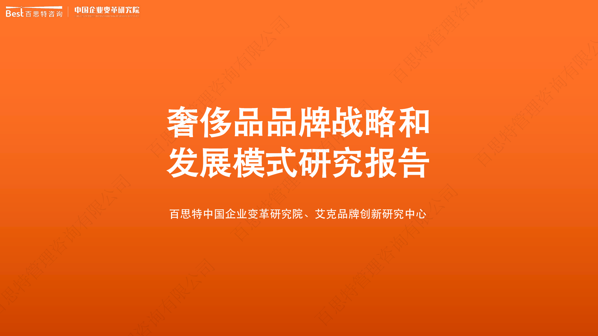 奢侈品品牌战略和发展模式研究报告预览第1页